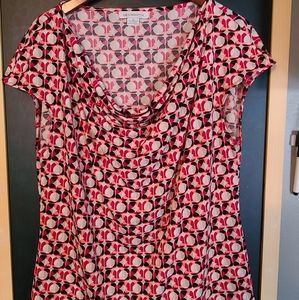 Liz Claiborne cowl neck cap sleeve top